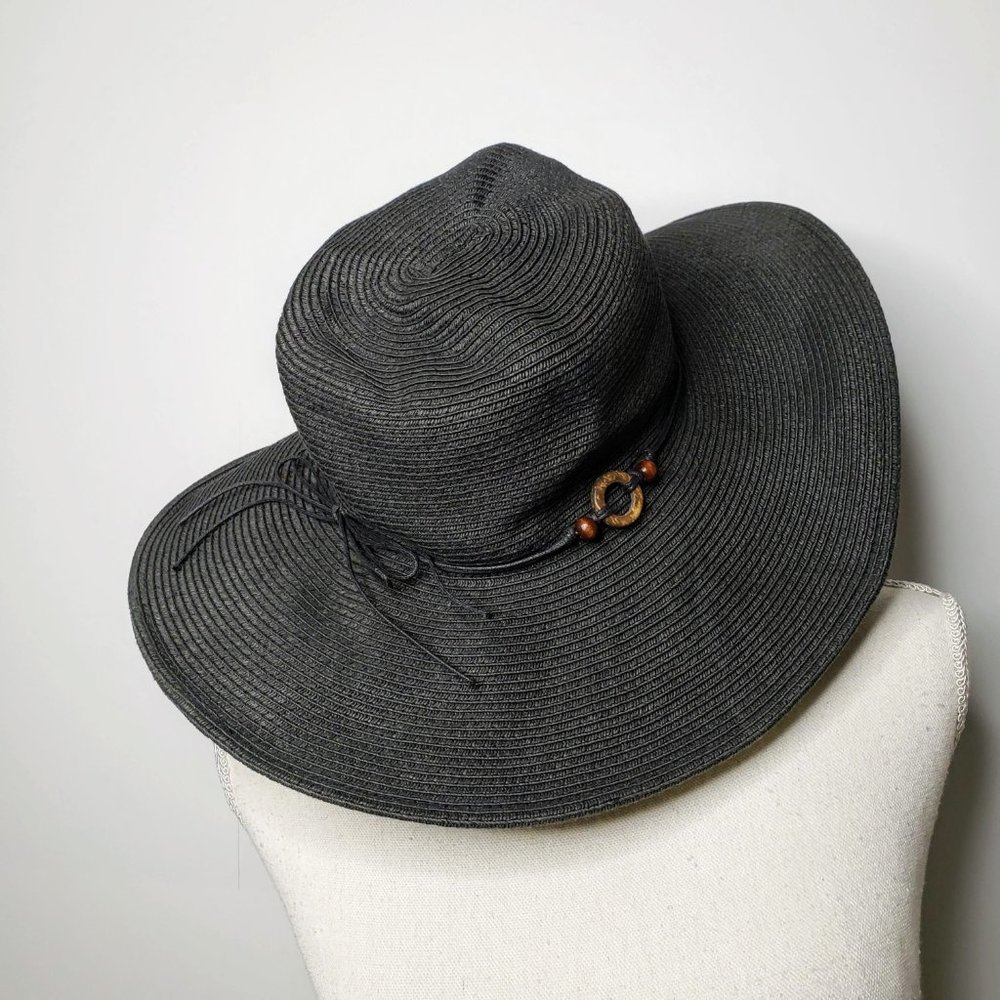 Bijoux Turner Black Woven Summertime Sun Hat‎